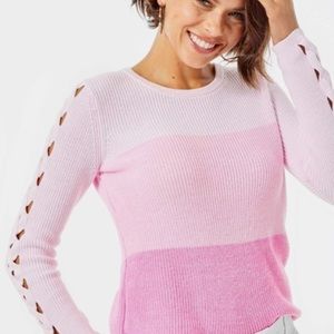 Lilly Pulitzer Colorblock Pink Carin Ombré Sweater